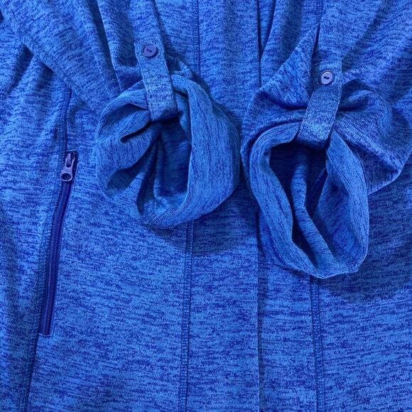 T by Talbots Cardigan Women’s M Blue Space Dye Open Front Knit Casual Preppy - Picture 3 of 8